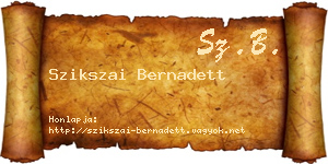 Szikszai Bernadett névjegykártya